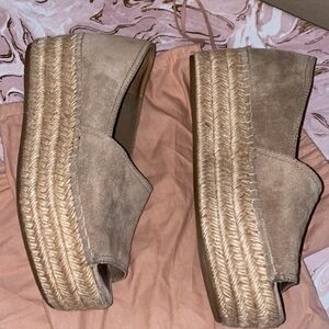 Miu Mui suede platform shoes 6